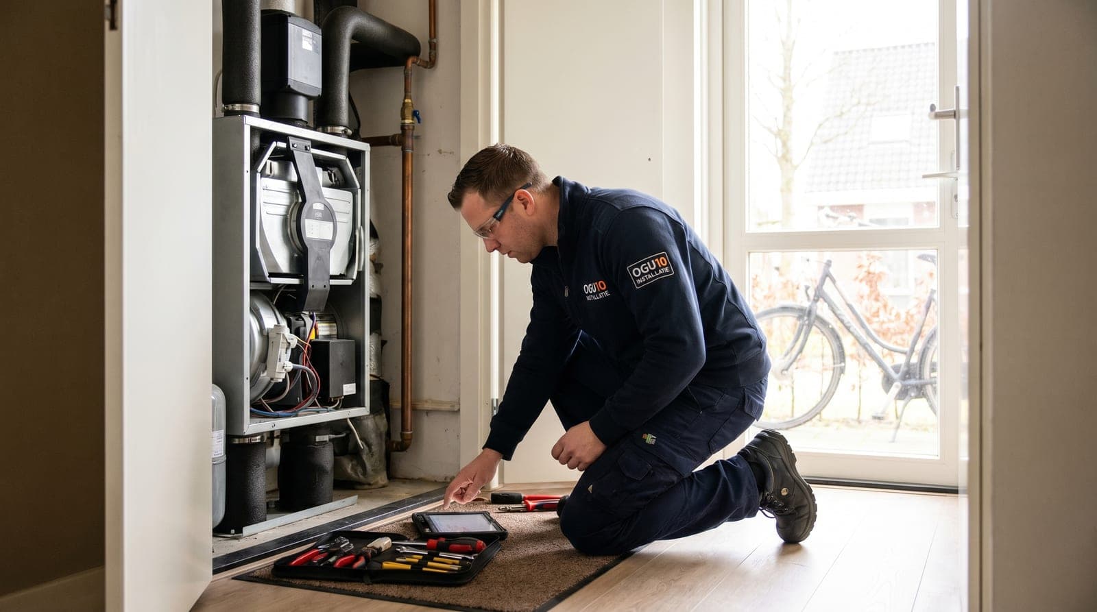 Monteur bij uitgebreide servicebeurt